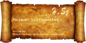 Heiman Szilveszter névjegykártya