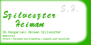 szilveszter heiman business card